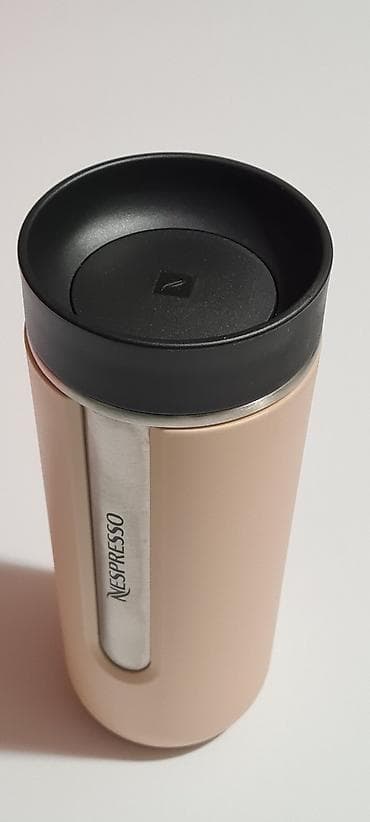 kante za smece: Nespresso Nomad termo putna šolja u krem boji.  - Materijal: Nerđajući — 5
