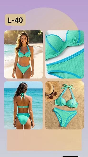 kupaci devojcice: Ženski bikini set – model L-40 - Dvodelni kupaći kostim u akva/tirkiz — 1