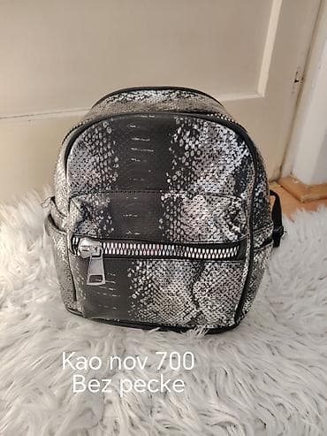 Muška obuća: Ženski mini ranac sa efektnim “snake” printom u srebrno-crnim — 1