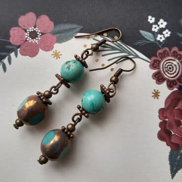 Jewellery sets: Minđuše picasso staklo-tirkiz Potpuno nove, prelepe Metalni delovi — 1