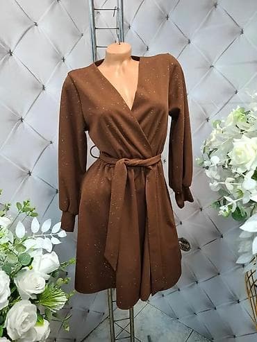 cizme ugg platforma: Elegantna ženska haljina s preklopom i pojasom - Kroj: preklop (wrap) — 2