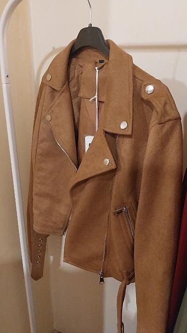 torbice za muskarce: Ženska za S do L biker jakna od veštačke brušene kože (suede efekt), u — 2