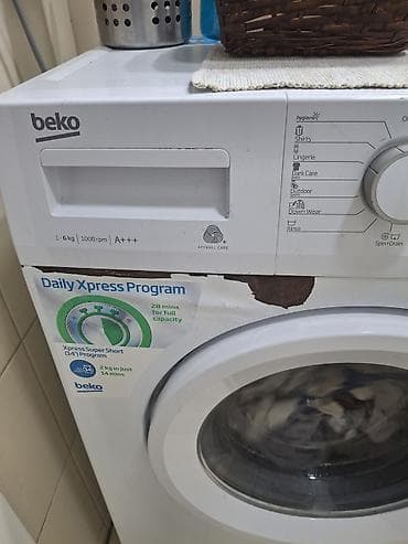 indukciona ploca dve ringle: BEKO veš mašina, prednje punjenje - Kapacitet pranja: 1–6 kg - Brzina — 1