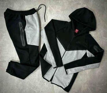 crno sivi tech fleece: Komplet, 2XL (EU 56), L (EU 52), M (EU 50), Nike, bоја - Šareno, Flis — 5