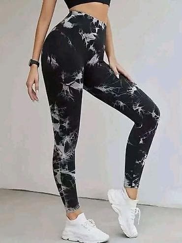 Women's Clothing: Ženske sportske helanke print. - Model visok struk,dužina do članaka — 2
