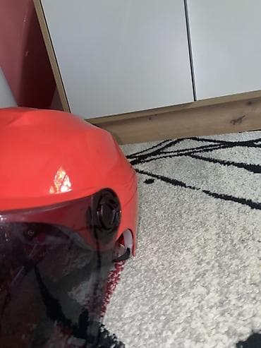 tekstil kosjeric: Zaštitna kaciga sa vizirom, u upadljivoj crveno-narandžastoj boji sa — 4