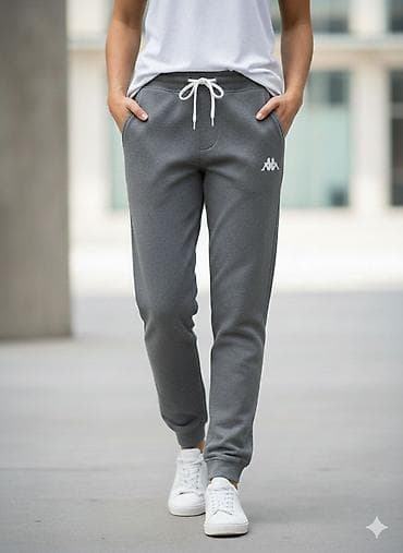 converse bele: Sive trenerke Kappa – ženske - Boja: tamnosiva (melanž) - Kroj: uski — 1