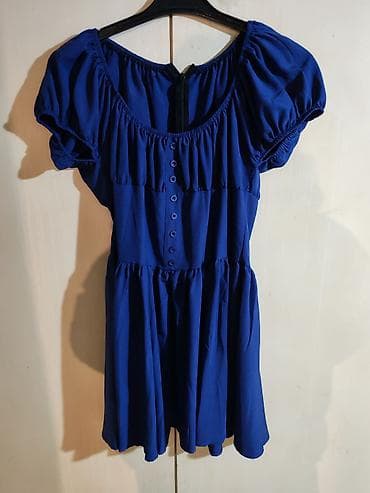 Muška obuća: Plava letnja haljina sa romantičnim krojem - Boja: intenzivno — 1