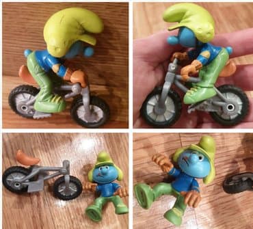 Figurice i makete: STRUMFOVI - PEYO ORIGINAL LAFIG igracka. Strumf na biciklu — 7