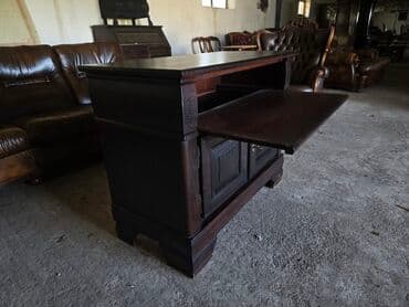 deciji dusek za krevetac: TV komoda od punog drveta, tamno bajcovana - Klasničan dizajn sa — 10