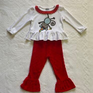 tn red blue: Prelep komplet pantalone(helanke) i bluza poznate americke marke za — 1