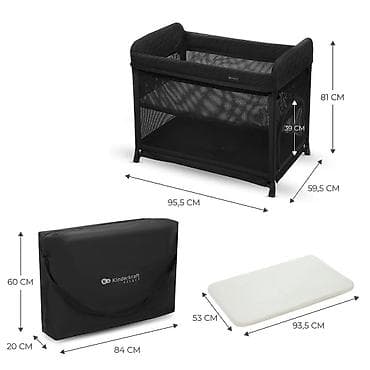 dušeci 80x200: KINDERKRAFT PRENOSIVI KREVETAC MOON DREAM BLACK — KLMODR00BLK30-250 — 2