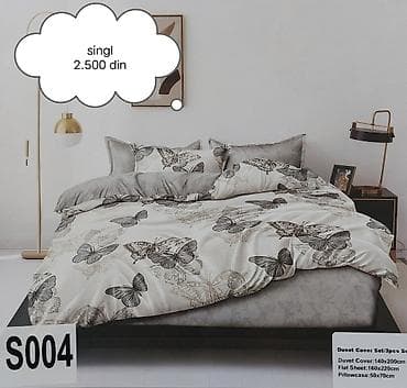 posteljina sa srcima: 🩷Singl posteljine🩷 🩵Čaršaf-160*220 🩷Jorganska navlaka-140*200 — 10