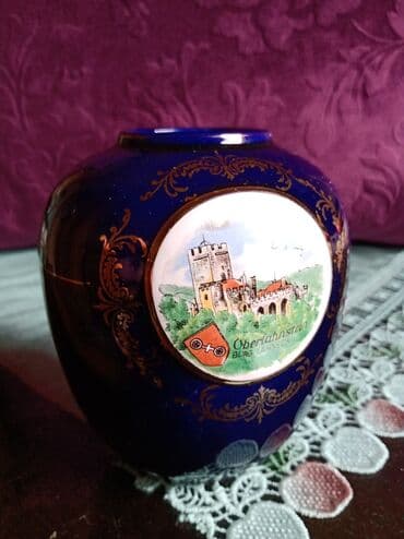 swarovski kristali cena: Vaza nova pravi kobalt Bavaria jako stara. Visina. 11,5cm — 1