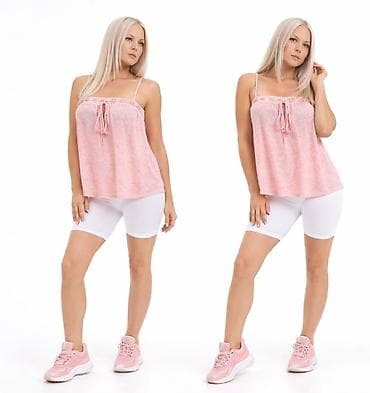 Ženska letnja majica na bretele – svetloružičasta - Kroj: ležeran