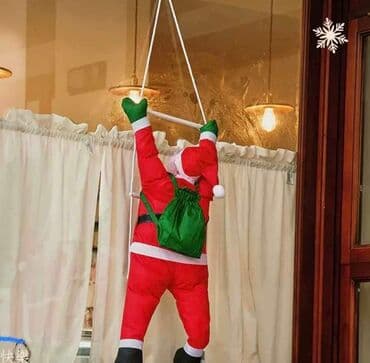 deda mraz na merdevinama kupujemprodajem: 50cm -1500 din 60cm - 1.800din 90cm - 2500din Deda Mrazici u vise — 3