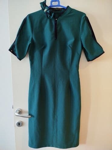 bordo haljina i cipele: S (EU 36), bоја - Maslinasto zelena, Večernji, maturski, Kratkih rukava — 1