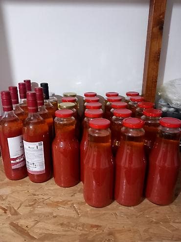 staklene solje za kafu pepco: Domaći paradajz sok/pire u staklenim flašama pripiremljen za ličnu — 1