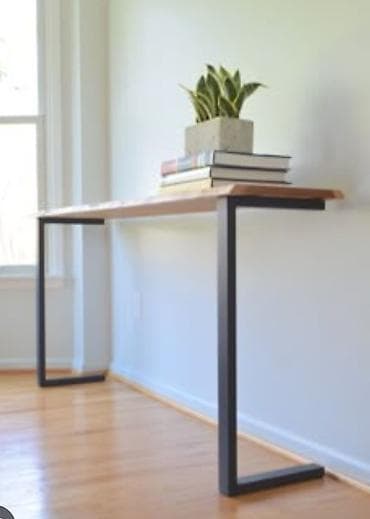 Dečiji nameštaj: Minimalistički konzolni sto/klupa sa industrijskim nogarima - Gornja — 1