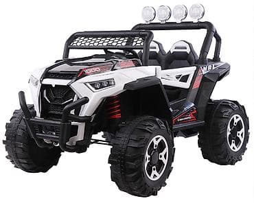 tockovi za decije automobile: 021586 Džip Monster, 12V – Beli Snažan električni džip za decu sa 4 — 1