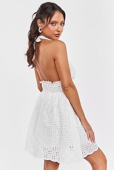 passage odeca: Bela letnja mini haljina od pamučne čipke (broderie anglaise) sa — 6
