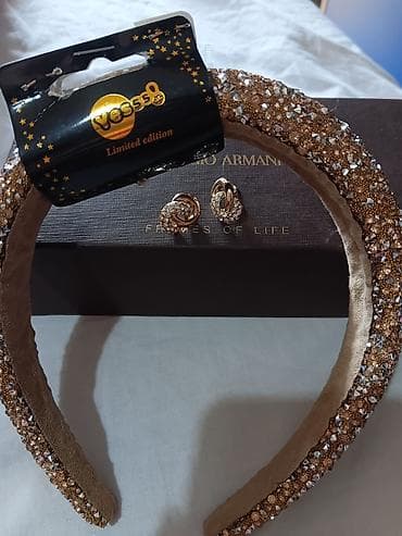 Naočare: Set aksesoara: masivna rajf traka i minđuše - Rajf: širok, tapaciran — 1