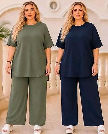 nerc boja: Komplet široka majica i ravne pantalone. - Model komforan komplet sa — 2