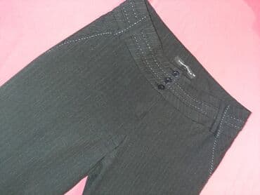 tunika i pantalone: Elegantne pantalone tamno sive boje sa sivim prugicama i lepim — 4