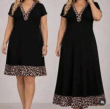 Crna ženska haljina sa leopard detaljima. - Klasična crna haljina sa na lalafo.rs Crna ženska haljina sa leopard detaljima. - Klasična crna haljina sa