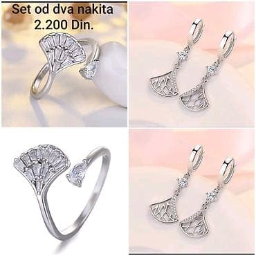 Elegantni posrebreni set nakita od hirurskog čelika sa žigom S925 – na lalafo.rs Elegantni posrebreni set nakita od hirurskog čelika sa žigom S925 –