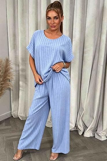 ✅Ženski komplet – široke pantalone i bluzica sa kratkim rukavima ✅2500