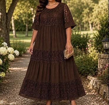 Dugačka ženska haljina sa čipkom, boho/romantičan stil. - Rukavi: 3/4 na lalafo.rs Dugačka ženska haljina sa čipkom, boho/romantičan stil. - Rukavi: 3/4