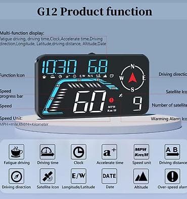 auto market: Multifunkcionalni HUD Head-Up Display za vozila (G12-HUD) - — 5