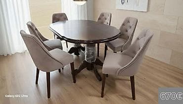 stari stilski namestaj: Trpezarijski setovi stolova i stolica, više modela. Detalji dizajna i — 8