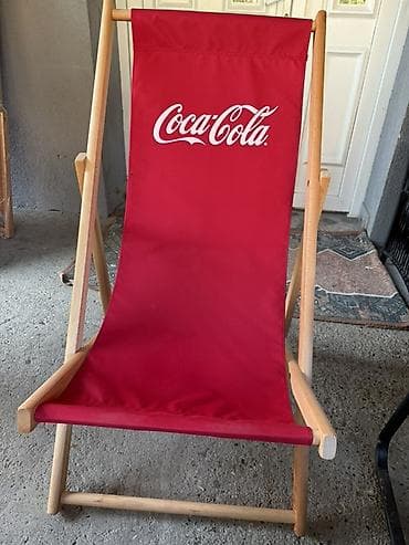 drvene komode polovne: Ležaljka sa Coca‑Cola motivom - Platno: izdržljiva crvena tkanina sa — 1