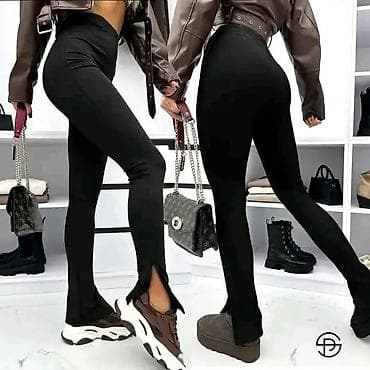 Ženske pantalone/helanke sa visokim strukom i prorezom na pregledu