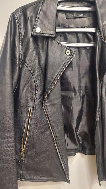 sorc m: Crna ženska biker jakna, veličina M (EU 38). Klasičan moto kroj sa — 3