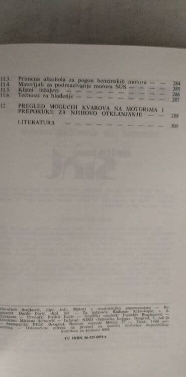 pijev život knjiga: Tehnicka knjiga: Motori s unutrasnjim sagorevanjem 1986. god. 305 — 7