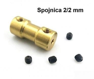 Mesingana spojnica 2/2 mm - Precizna mesingana spojka za osovine ili