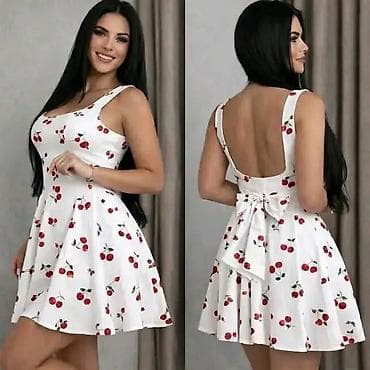 coach patike: Letnja mini haljina na tregere sa romantičnim printom - Kroj: skater/ — 1