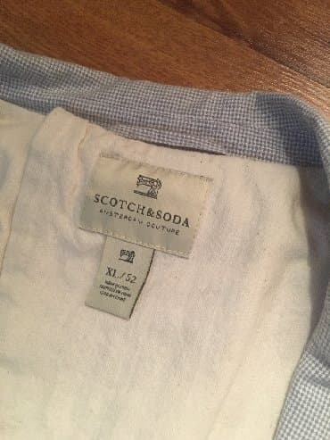 kais od jute: Moderan muški sako Scotch and soda, plave boje sa sitnim belim — 2