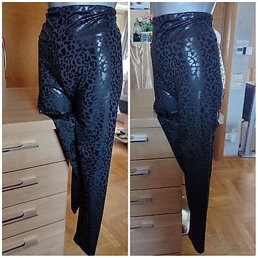 Helanke sa sjajnim animal printom, visokog struka. - Veličina: XL -