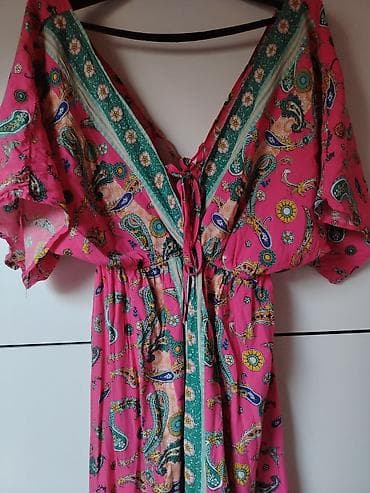 pull: Dugačka letnja haljina sa paisley printom - Boja: intenzivno roze sa — 4