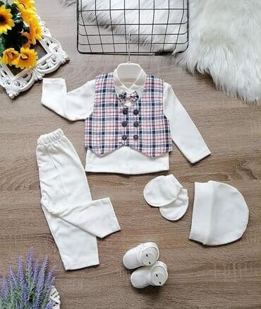 kacketi za bebe: Komplet: Košulja, Pantalone, Prsluk — 7