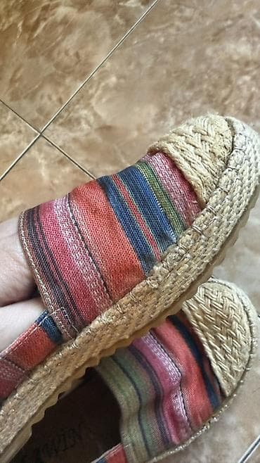ženske cipele: Šarene espadrile sa štraftama( par puta obuvene, pokusaj, jer su mi — 9
