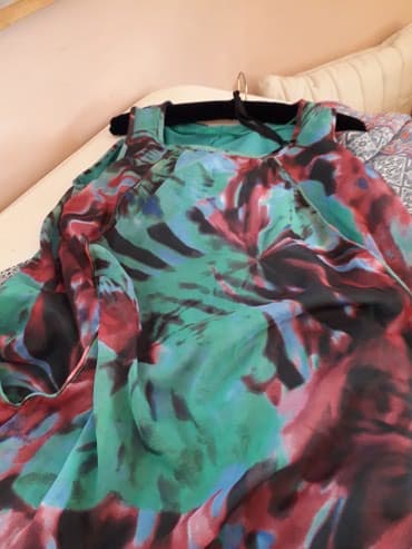 svilene spavacice sa ogrtacem: L (EU 40), color - Green, Without sleeves — 2