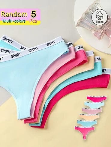 starke bele: Set od 5 ženskih gaćica – tanga/hipster kroj, nasumične boje - Paket — 2
