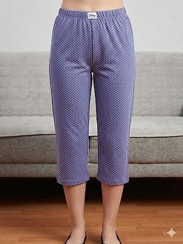 Ženske kapri pantalone za doma – tačkasti dezen - Dužina: do pola