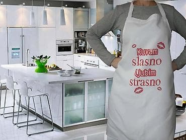 Kuhinjski tekstil: Kecelje stampa po zelji. Materijal pogodan za štampu,lagan i prijatan — 3