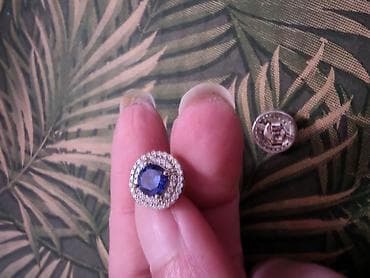 kroksice sa cirkonima: Naušnice sa plavim kamenjem i pavé cirkonima - Tip: ženske naušnice – — 2